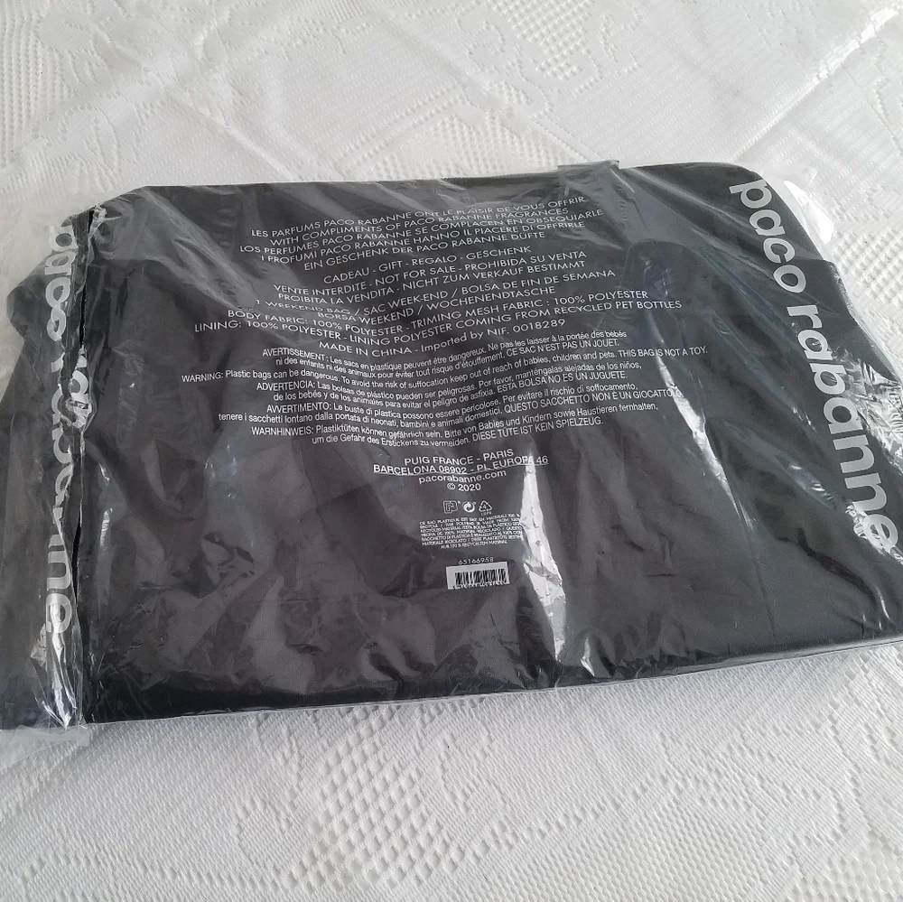 New Paco Rabanne Million Weekend Duffle Bag Black